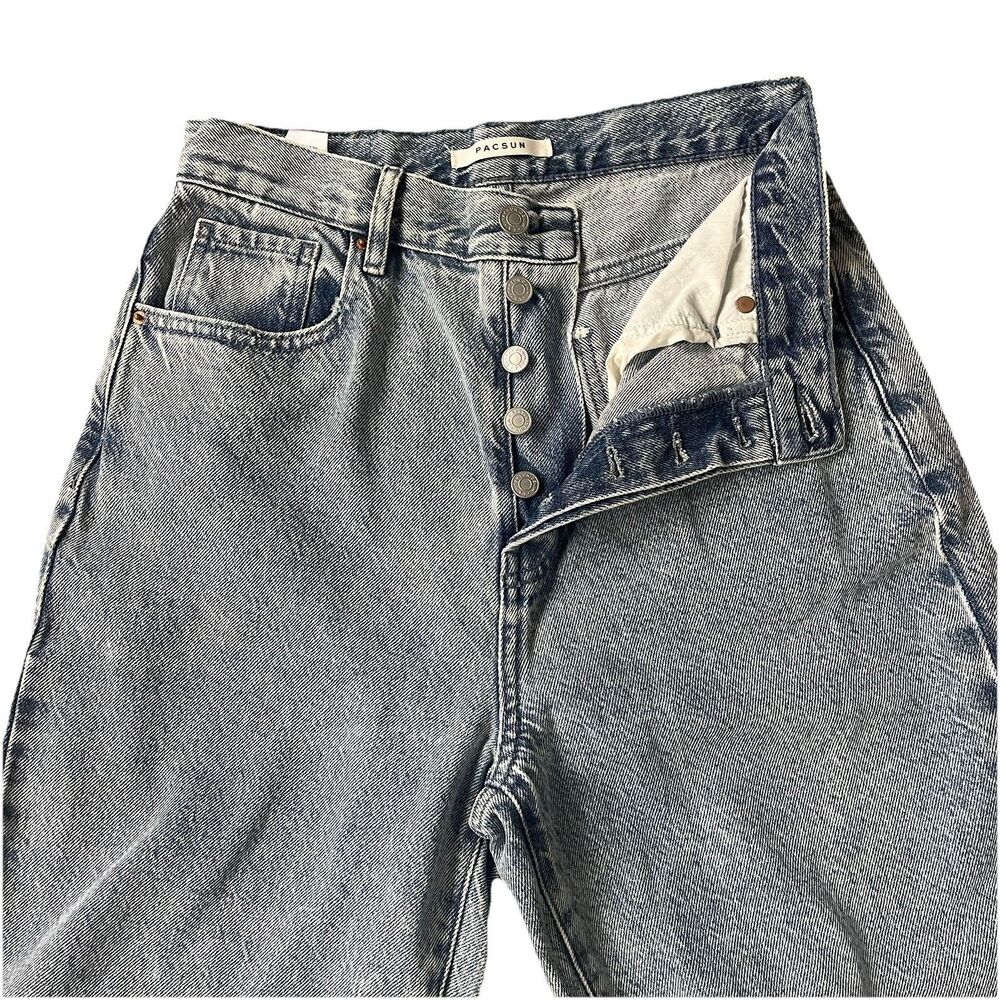 PacSun Dad Jeans Wom Size 28 High Rise Button Fly Light Wash 90s Relaxed Tapered
